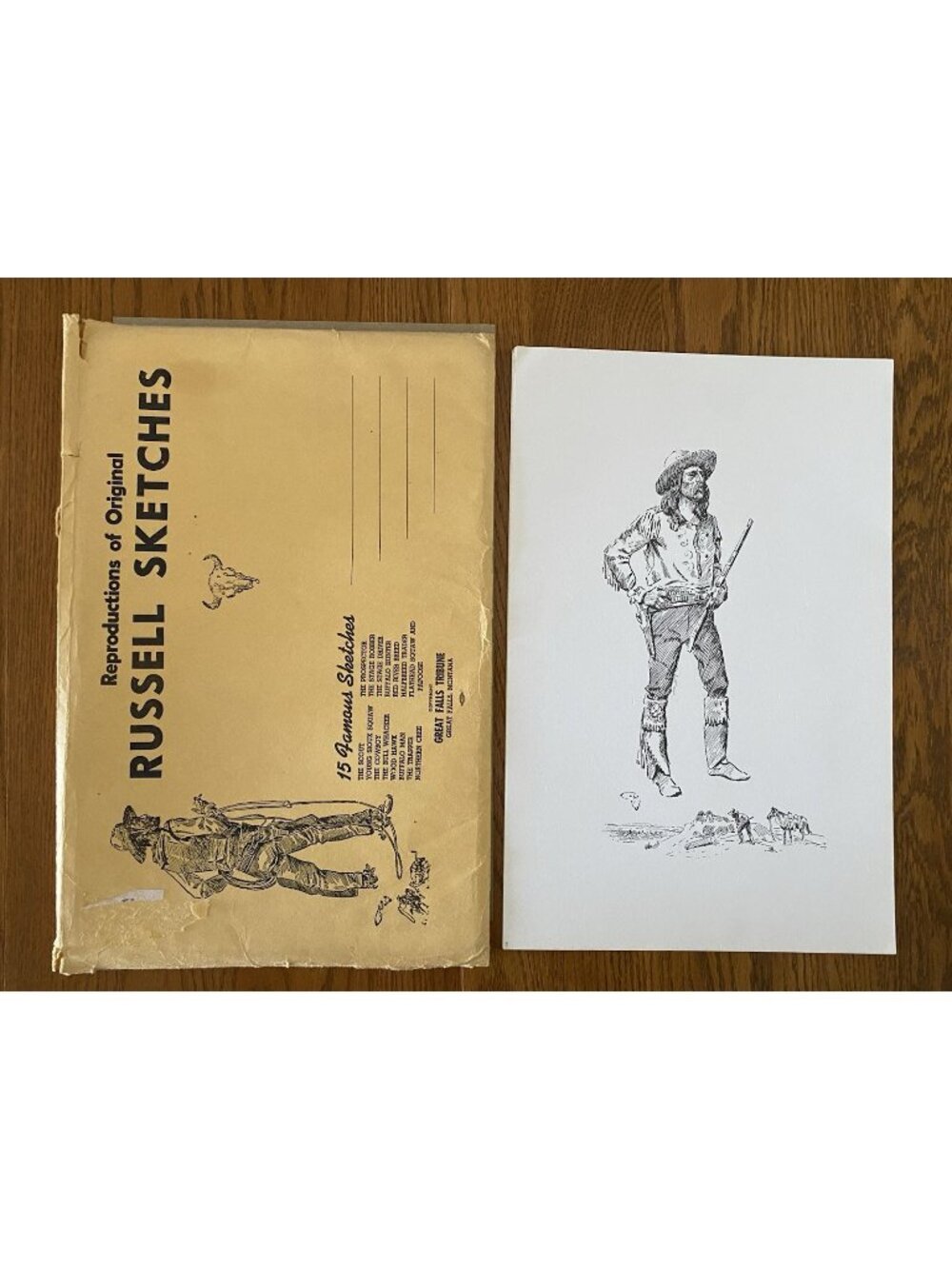 C M Russell Reproduction Sketches- Lot Of 13- All Are 26” x 10 1/2”